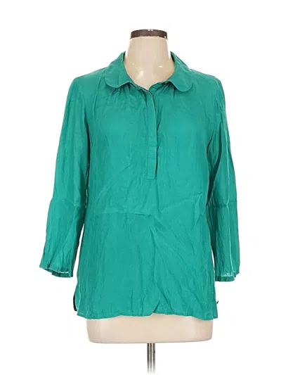 Pre-owned Boden 3/4 Sleeve Button Down Shirt In Blue