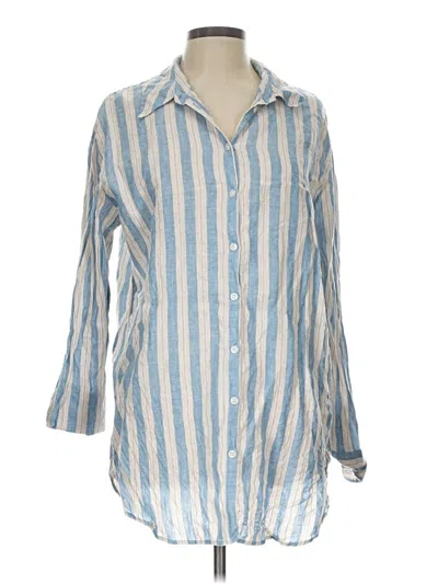 Pre-owned Boden 3/4 Sleeve Button Down Shirt In Blue