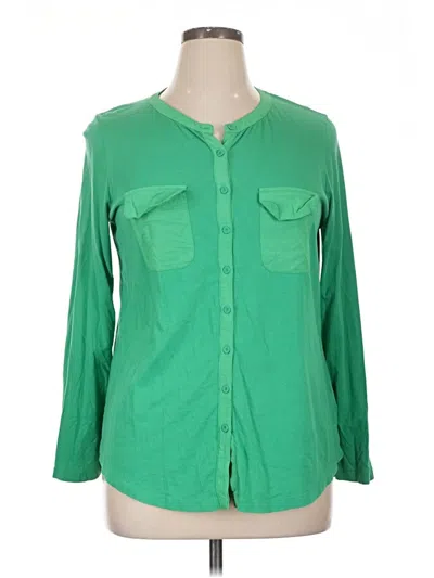 Pre-owned Boden 3/4 Sleeve Button Down Shirt In Green