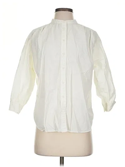 Pre-owned Boden 3/4 Sleeve Button Down Shirt In Ivory