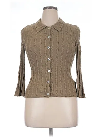 Pre-owned Boden 3/4 Sleeve Button Down Shirt In Tan