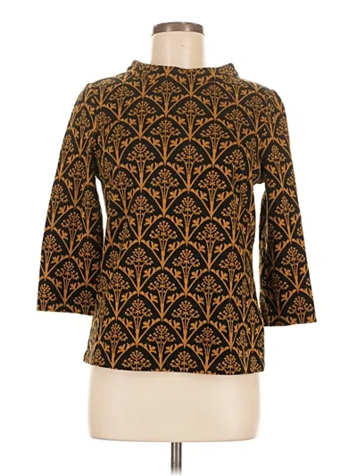 Pre-owned Boden 3/4 Sleeve Top Gold Mock Neckline Tops