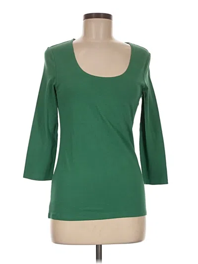 Pre-owned Boden 3/4 Sleeve Top Green Scoop Neck Tops