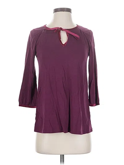 Pre-owned Boden 3/4 Sleeve T-shirt In Burgundy