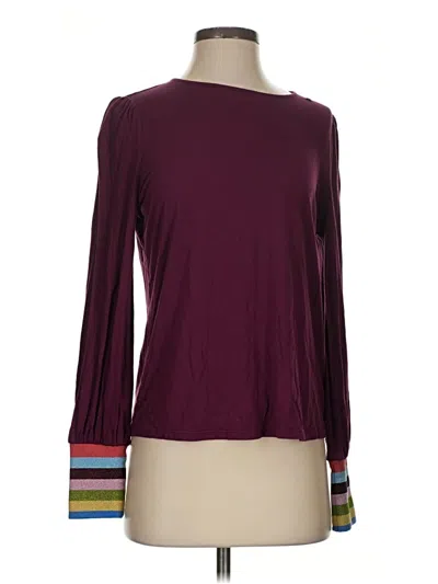 Pre-owned Boden 3/4 Sleeve T-shirt In Burgundy