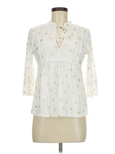 Pre-owned Boden 3/4 Sleeve T-shirt In Ivory