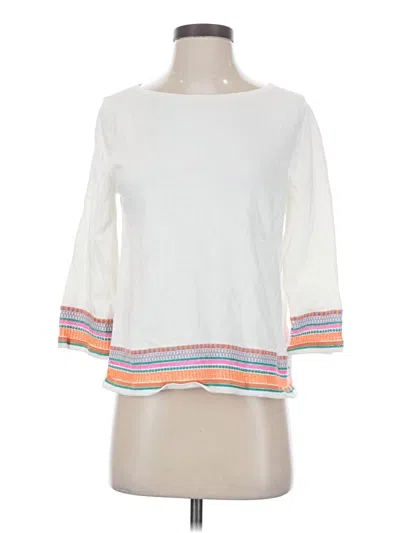 Pre-owned Boden 3/4 Sleeve T-shirt In White