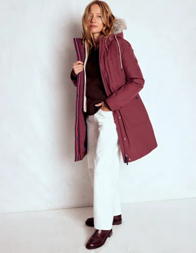 Boden 4 In 1 Hooded Parka Chestnut, Dijon, Pop Pansy  In Burgundy