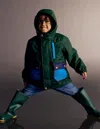 Boden 4 In 1 Waterproof Coat Blue/green Colourblock  In Green