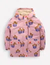 Boden 4 In 1 Waterproof Coat Vintage Pink Floral Stamp  In Pink