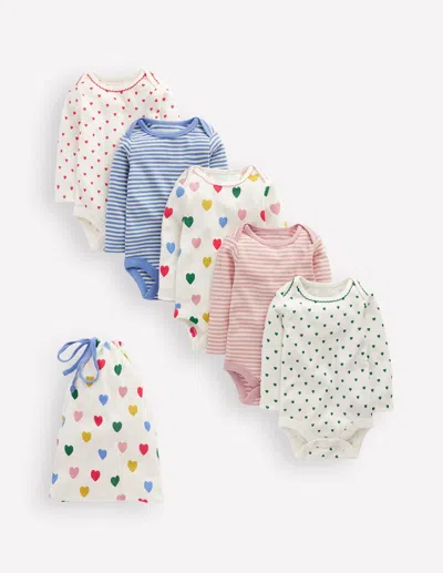 Boden Babies' Bodys Im 5er-pack-bunt & Nautisch Floral In Multi
