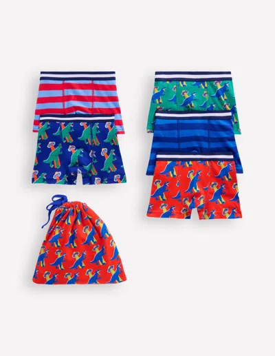 Boden Kids' 5 Pack Boxers Multi Dino/stripe Boys