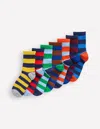 Boden 7 Pack Ribbed Socks Multi Stripe  In Multi