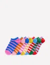 Boden 7 Pack Trainer Socks Multi Stripe  In Multi