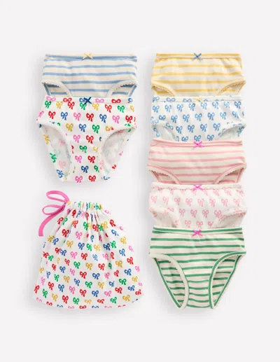 Boden Kids' 7 Pack Underwear Multi Bow/stripe