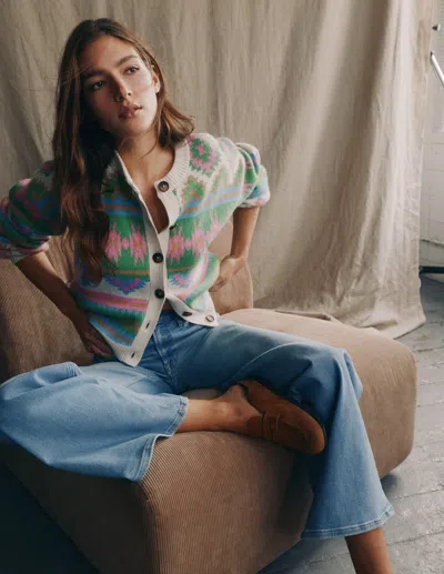 Boden Abi Jacquard Cardigan Multi Aztec