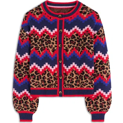 Boden Abi Mixed Print Jacquard Cardigan In Multi