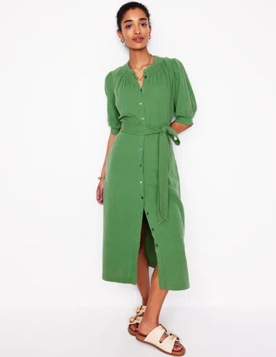 Boden Ada Double Cloth Midi Dressparadise Green Women