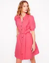 Boden Ada Double Cloth Cotton Shirtdress In Azalea Pink
