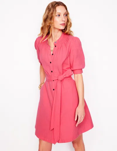Boden Ada Double Cloth Short Dressazalea Pink Women  In Azalea Pink