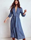 Boden Adelaide Denim-midikleid Mit Reissverschluss-mittlere Mischung Denim In Blue