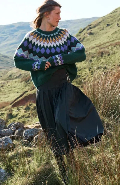 Boden Adele Fair Isle Wool, Cotton & Alpaca Blend Sweater In Green