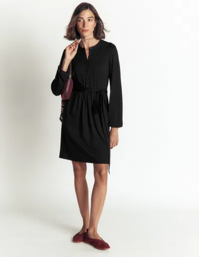 Boden Adele Jerseykleid Mit Gürtel In Schwarz | Grösse 30 In Black