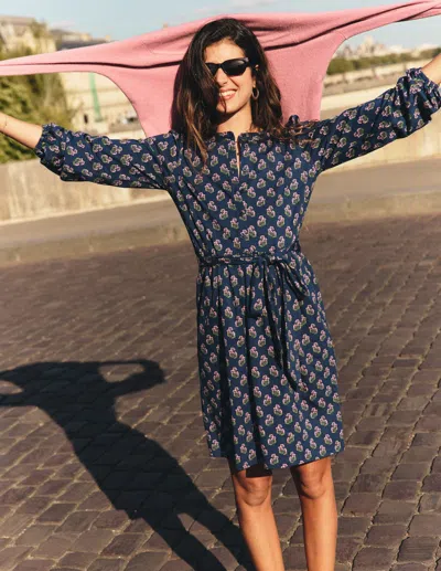 Boden Adele Jerseykleid Mit Gürtel-schuluniform In Blau | Grösse 30 In Blue