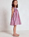 Boden Adeline Gesmoktes Kleid-mohnblumenrot Geometrisches Herzmuster In Multi