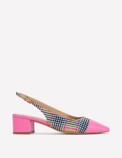 Boden Ailsa Block Heel Slingbacks Multi Check
