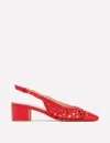 Boden Ailsa Block Heel Slingbacks-post Box Red Woven Female  In Red