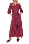 Boden Tartan Maxi Dress Check Women  In Red And Blue Check