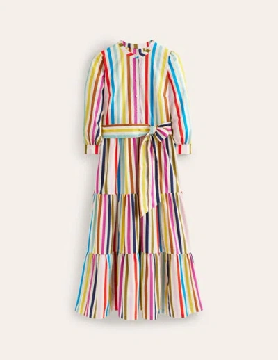 Boden Alba Tiered Cotton Maxi Dress Multistripe Women