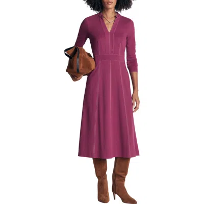Boden Alex Long Sleeve Ponte Midi Dress In Pink