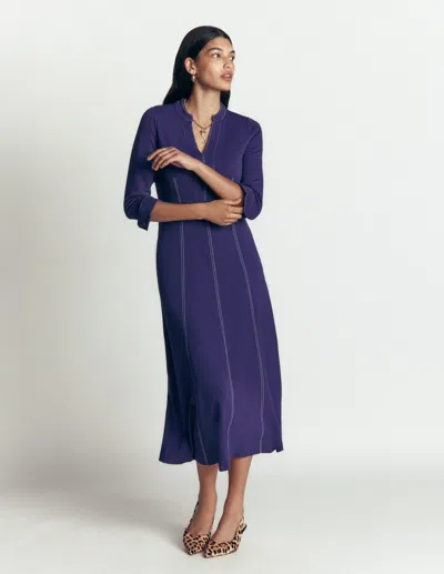 Boden Alex Ponte-midikleid In Kontrastfarben-sternzeichen In Violett | Grösse 30 In Blue