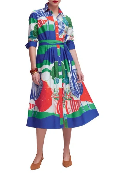 Boden Alexa Long Sleeve Midi Shirtdress In Multi