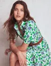 Boden Alexa Maxi Shirt Dress Rich Emerald, Ornate Vine Women  In Green