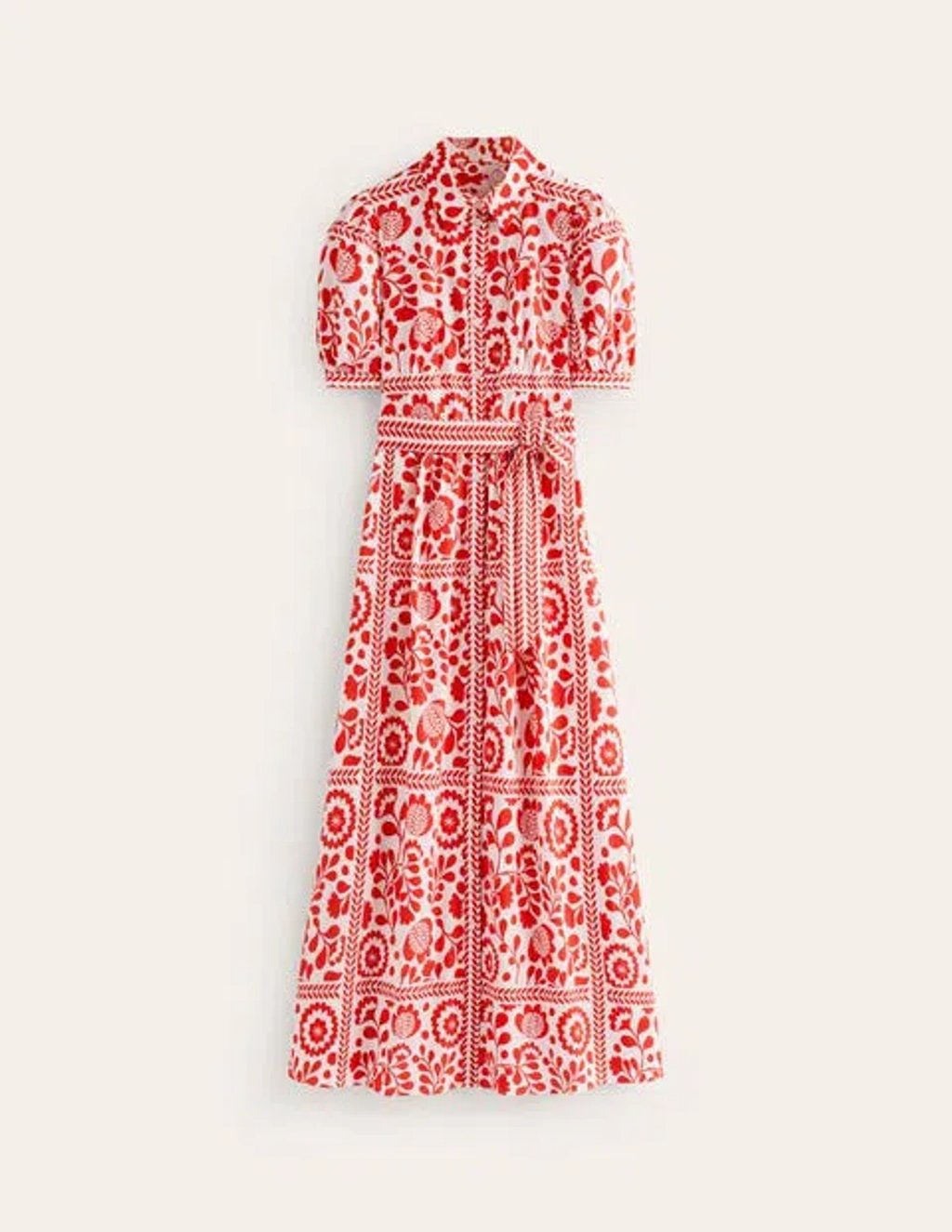 Boden Alexa Maxi Shirt Dress Rouge, Vine Tile Women In Rouge/ Vine Tile |  ModeSens