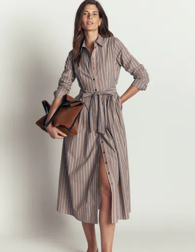 Boden Alexa Midi-hemdblusenkleid Aus Baumwolle In Blau | Grösse 44 In Gray