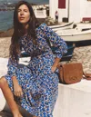Boden Alexandra Jersey-midikleid-eisvogelblau, Blütenrebe In Blue