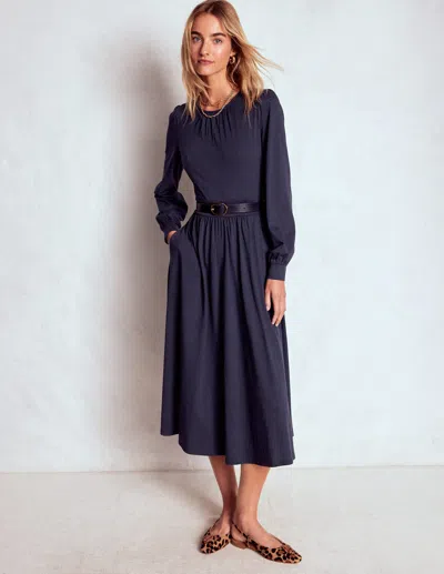 Boden Alexandra Jersey Midi Dress Navy  In Blue