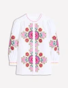 Boden Alicia Linen Top White, Floral Embroidery Women  In White/ Floral Embroidery