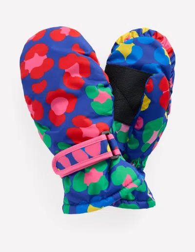 Boden Kids' All Weather Mittens Multi Rainbow Leopard  In Brown