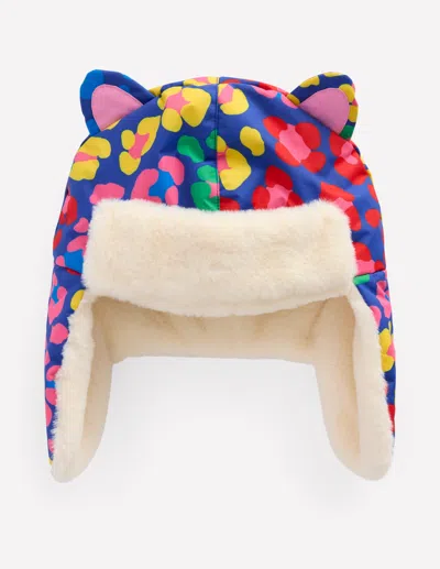 Boden Kids' All Weather Trapper Multi Rainbow Leopard  In Brown