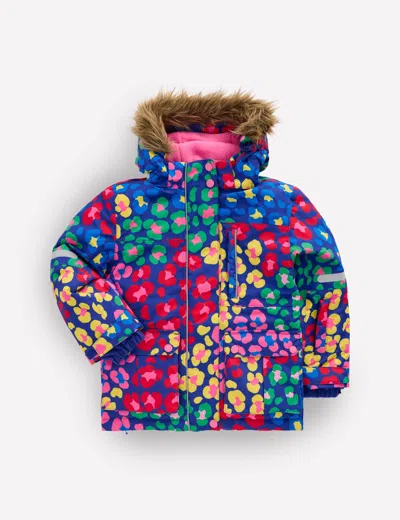 Boden Kids' Wasserdichter Allwettermantel-bunt, Regenbogenfarbenes Leopardenmuster In Multi