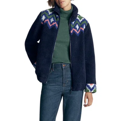Boden Alnwick High Pile Fleece Jacket In Blue