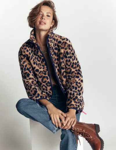 Boden Alnwick Teddyfelljacke | Grösse 30 In Animal Print
