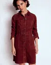 Boden Long Sleeve Corduroy Shirtdress In Brown