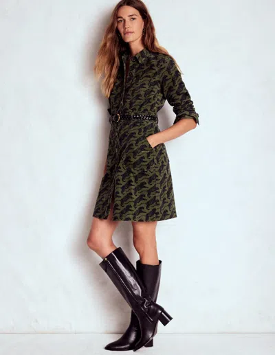 Boden Amanda Kurzes Cordkleid-waldgrün, Springender Tiger In Green