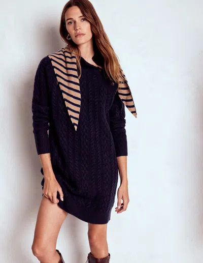 Boden Amara Short Cable Dress Navy  In Blue